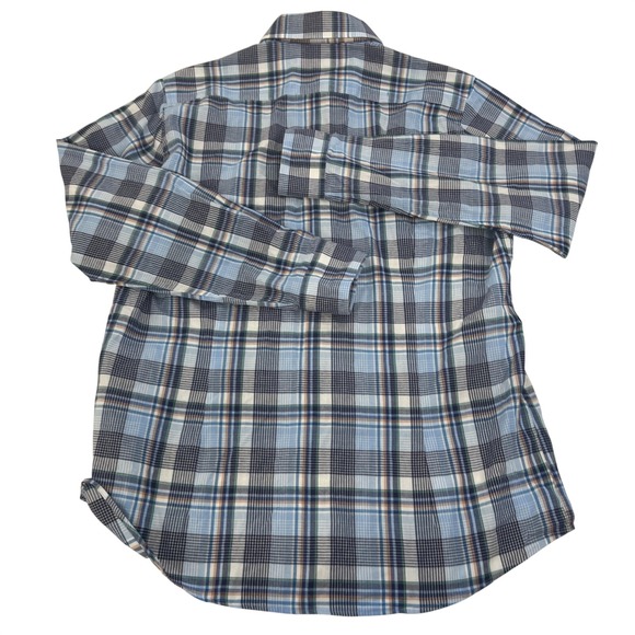 Barbour Warren Shirt Mens Large Blue Plaid Tailored‎ Fit Long Sleeve Button Up - Picture 3 of 16